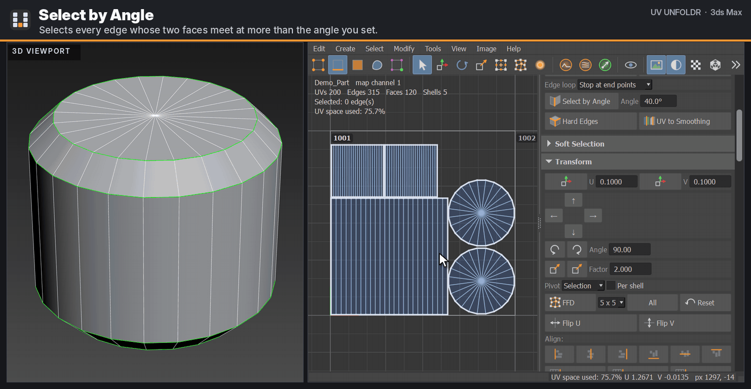 The image shows a 3D rendering of a cylindrical object, possibly a tank or container, with a green rim. The object is positioned in the bottom left corner of the image. The rendering is set against a dark gray background. In the top right corner, a 3D Viewport window is open, displaying the object's edges and a map of