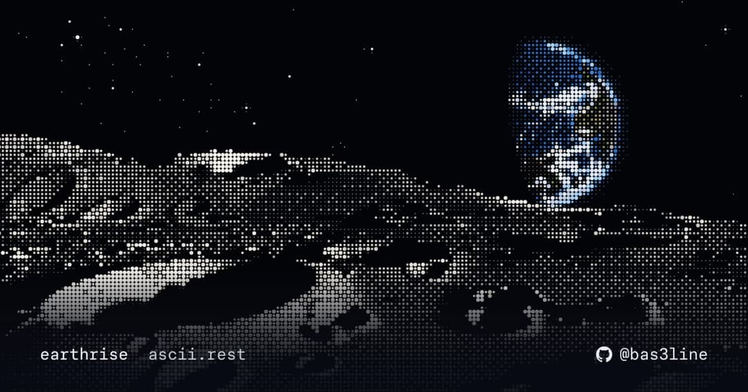 The image presents a digital art piece depicting the Earth from space. The Earth, rendered in shades of blue and white, is positioned in the top right corner, with its landmasses and oceans clearly visible. The Earth is surrounded by a multitude of small white dots, creating a textured effect that resembles a grainy or