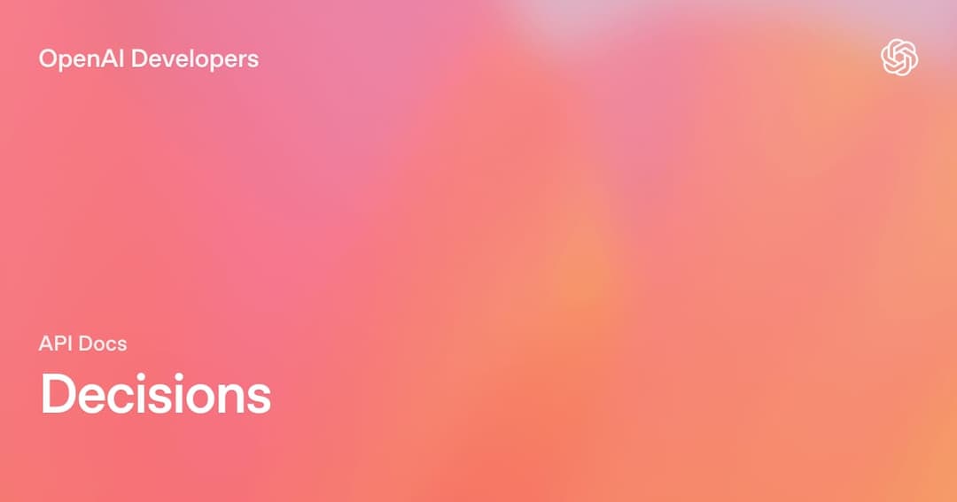 The image presents a vibrant gradient of pink and orange hues, with the top portion transitioning from a lighter pink to a deeper orange. The gradient is not perfectly smooth, giving it a soft, flowing appearance. In the top left corner, the text "OpenAI Developers" is written in white, and in the bottom right corner,