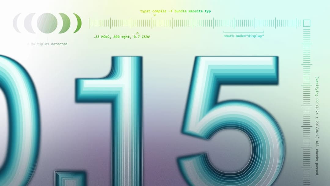 The image presents a digital interface with a large, stylized number "0.15" in the center. The number is composed of a gradient of teal and light blue colors, giving it a soft, almost ethereal appearance. The number is slightly tilted to the right. To the left of the number, there is a small, light gray circle with a g