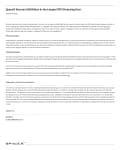A small, low-resolution image of a press-release-style document page with a bold headline at the top, several paragraphs of body text with bold subheadings, and a small logo in the bottom-right corner. The headline and body text are too small to read reliably, so no exact wording can be confirmed.