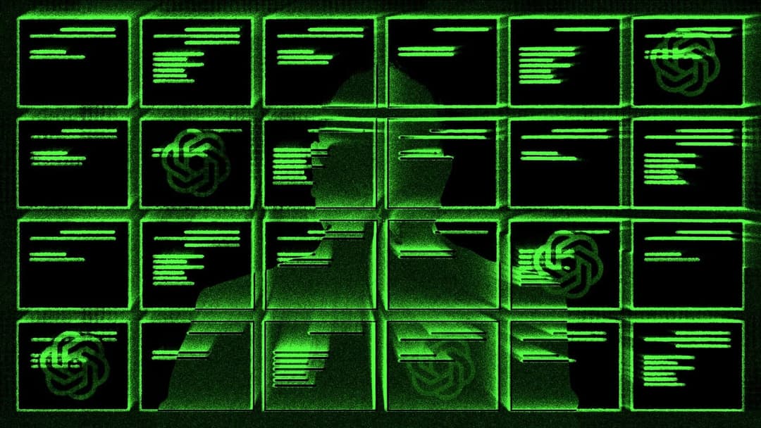 The image presents a digital art piece composed of a grid of sixteen square blocks, each filled with a vibrant green color. The blocks are arranged in a 4x4 grid, creating a symmetrical pattern. Each block contains a stylized, abstract design, possibly a logo or a geometric pattern, in a darker shade of green. The bloc