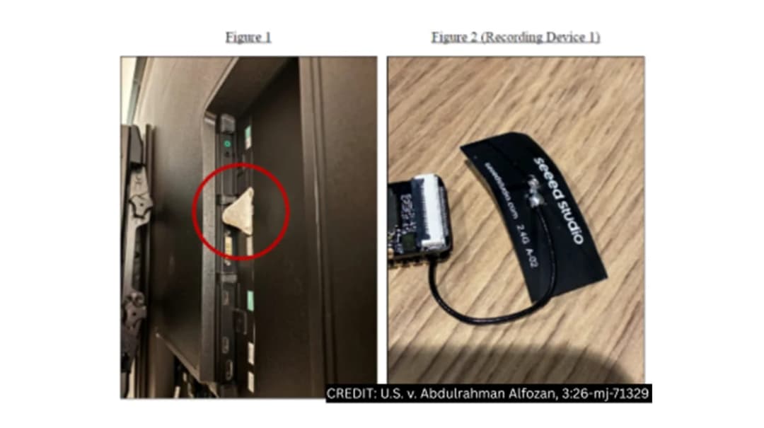 The image presents two photographs of a recording device, labeled as Figure 2(Recording Device I). The left photograph shows a close-up view of the device's connector, which is black and has a white label with the text "Seed studio". The right photograph provides a wider perspective of the device, revealing a black and