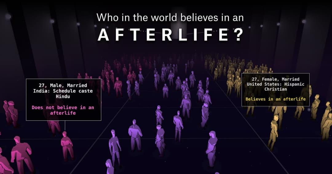 The image presents a digital illustration of a group of people, each with a unique color and shape, scattered across a dark, grid-like background. The figures are depicted in a stylized, cartoon-like manner, with some standing upright and others in a more crouched or bent-over position. The figures are not arranged in